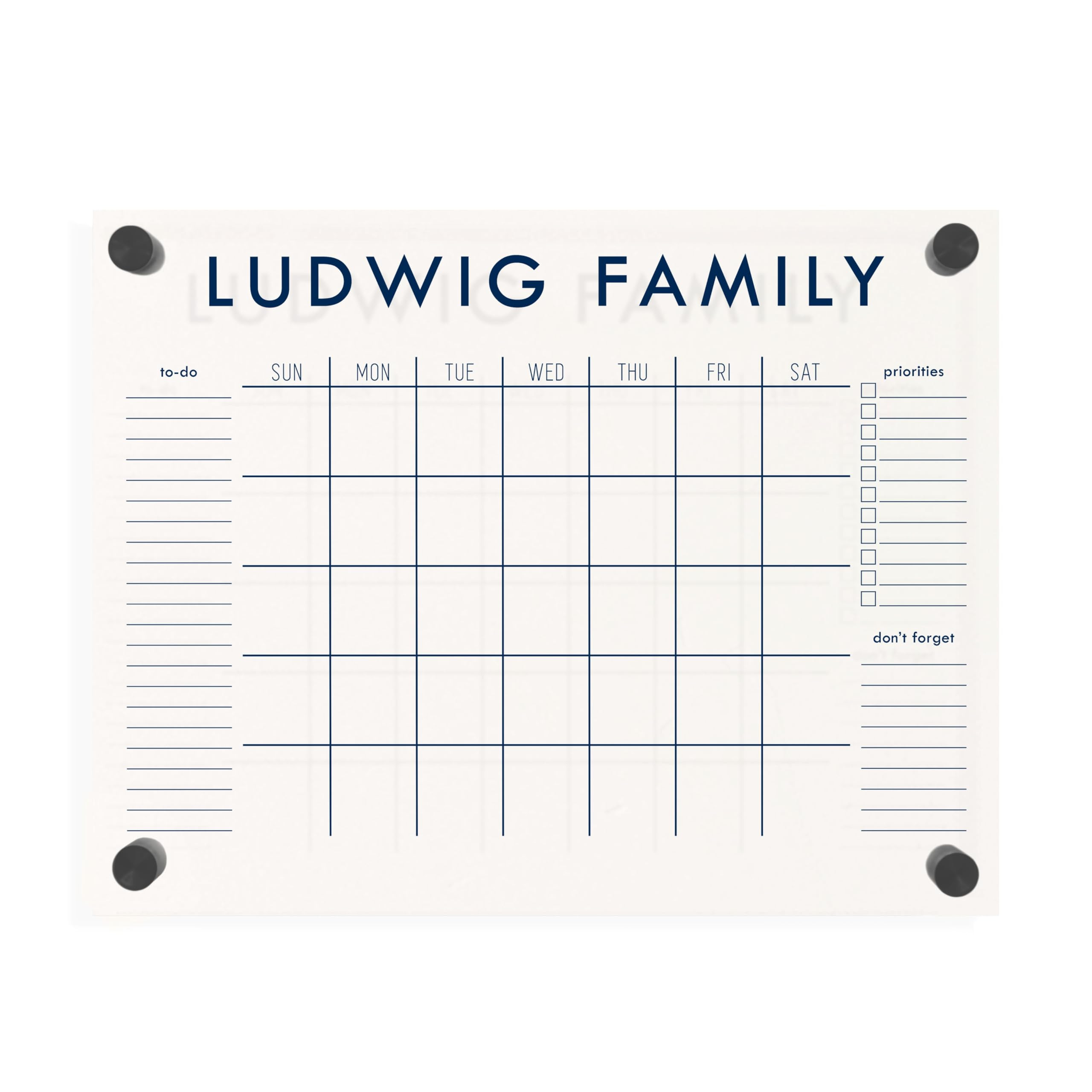 Personalized Clear Acrylic Calendar for Wall, Calendar Whiteboard for Wall, Dry Erase Wall Calend... | Amazon (US)