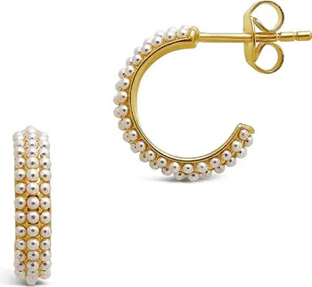 Imitation Pearl Huggie Hoop Earrings | Nordstrom