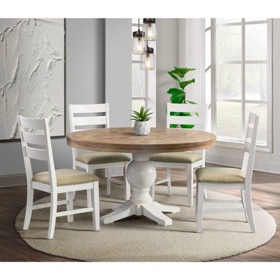 Barrett Round Standard Height Dining Table Natural/White - Picket House Furnishings | Target
