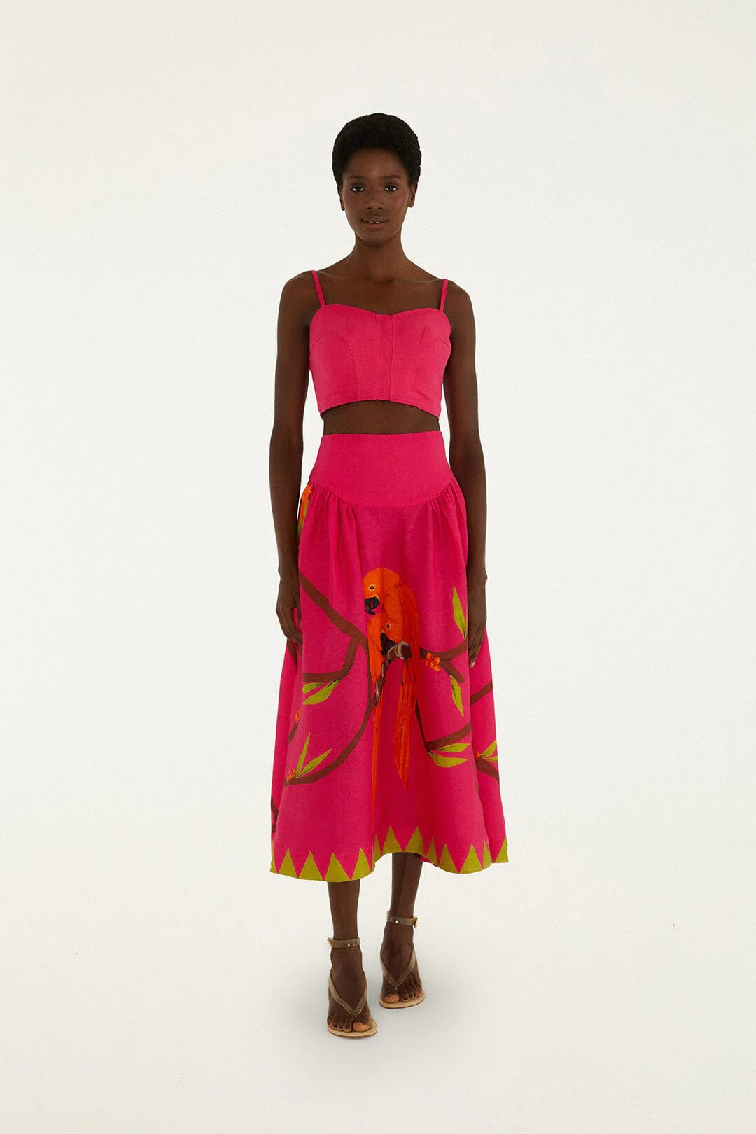 Pink Euroflax Premium Linen Maxi Skirt, PINK / XXS | FarmRio (US)