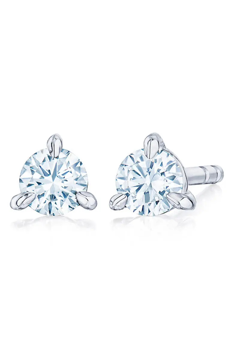 Round Brilliant Cut Diamond & Platinum Stud Earrings - 0.25ct. | Nordstrom