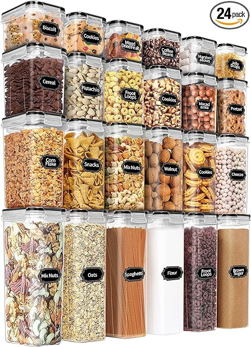 PRAKI Airtight Food Storage Containers Set with Lids - 24 PCS, BPA Free Kitchen and Pantry Organi... | Amazon (US)