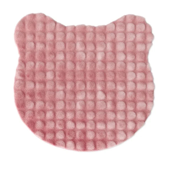Mainstays Kids Light Pink Bear Bubble Fur Rug, 4' x 4' | Walmart (US)