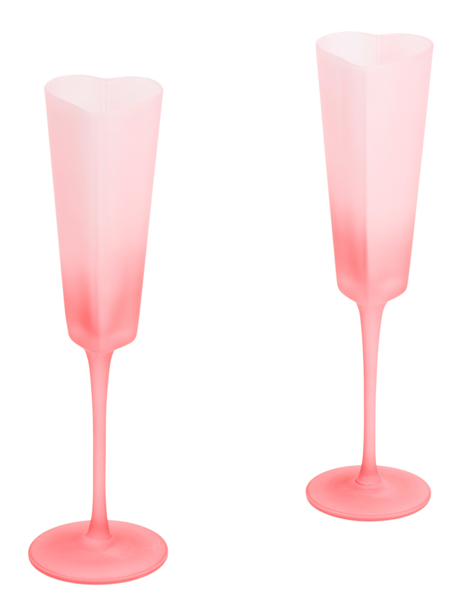 2pk Frosted Ombre Heart Flute Glasses | TJ Maxx