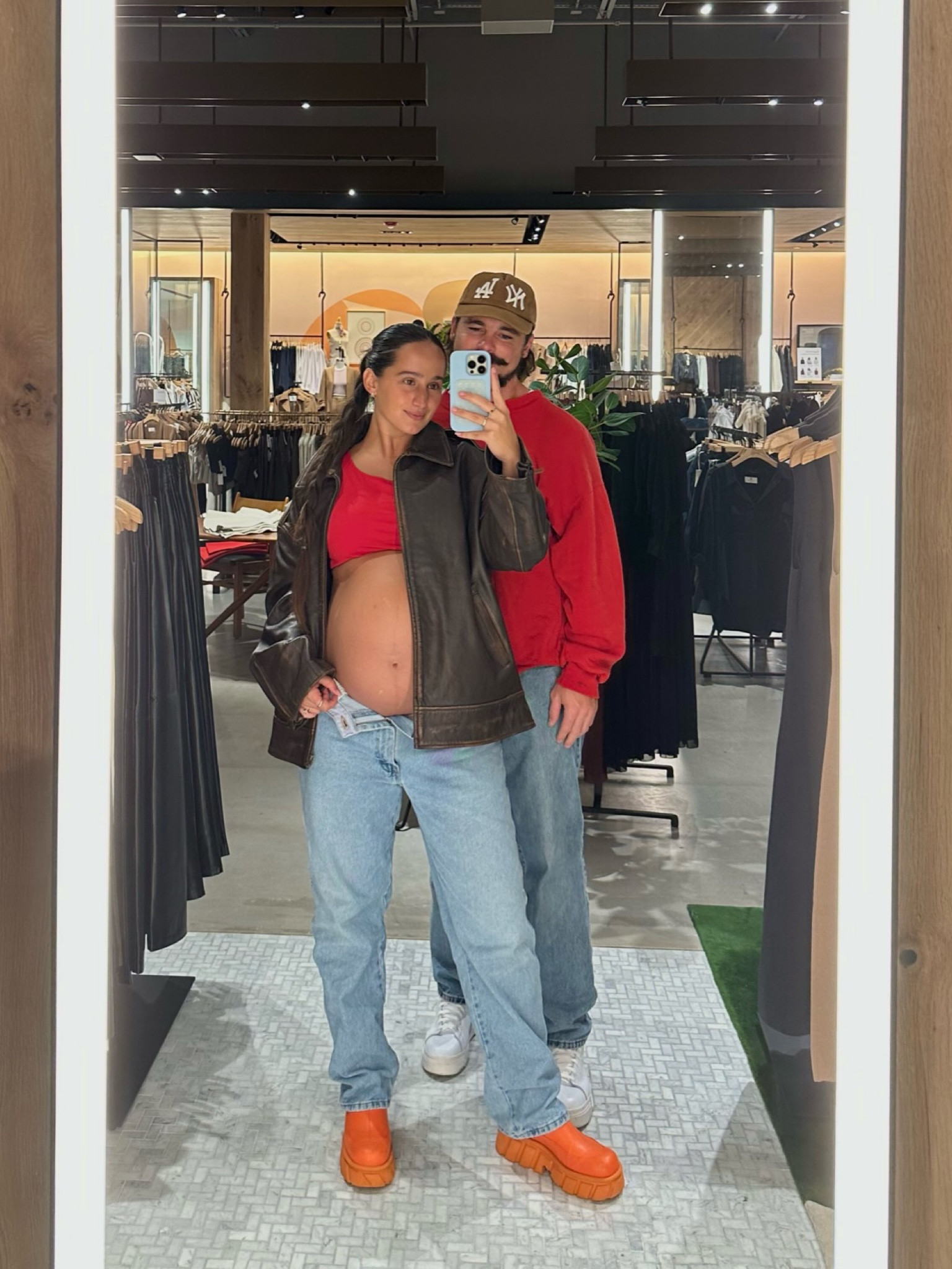 forever coordinating fits with nate🌹🍂 

fall fashion | autumn style inspo | men’s fashion | pregnancy style | jeans | maternity 

#LTKbump #LTKmens #LTKSeasonal