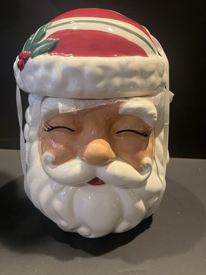 New Santa Claus Head Cookie Jar Christmas Ceramic .Hand Painted | eBay | eBay US
