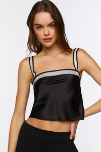Satin Rhinestone Cropped Cami | Forever 21 (US)