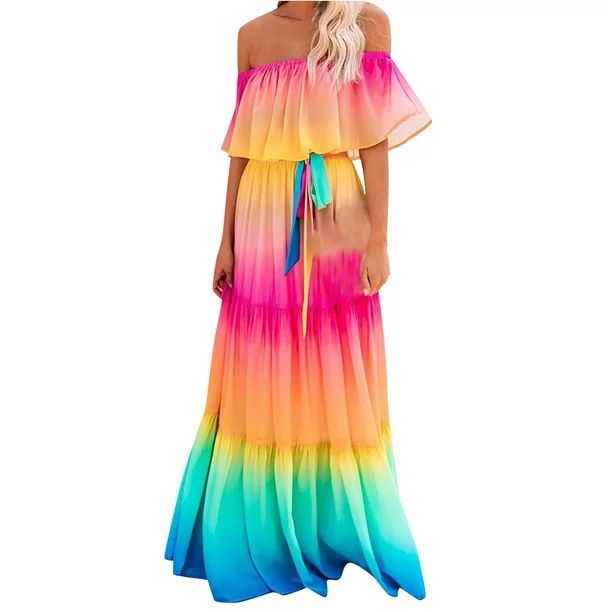 Airpow Women Sleeveless Round-Neck Dress Fashion Women Summer Casual Print One Shouler Sleeveless... | Walmart (US)