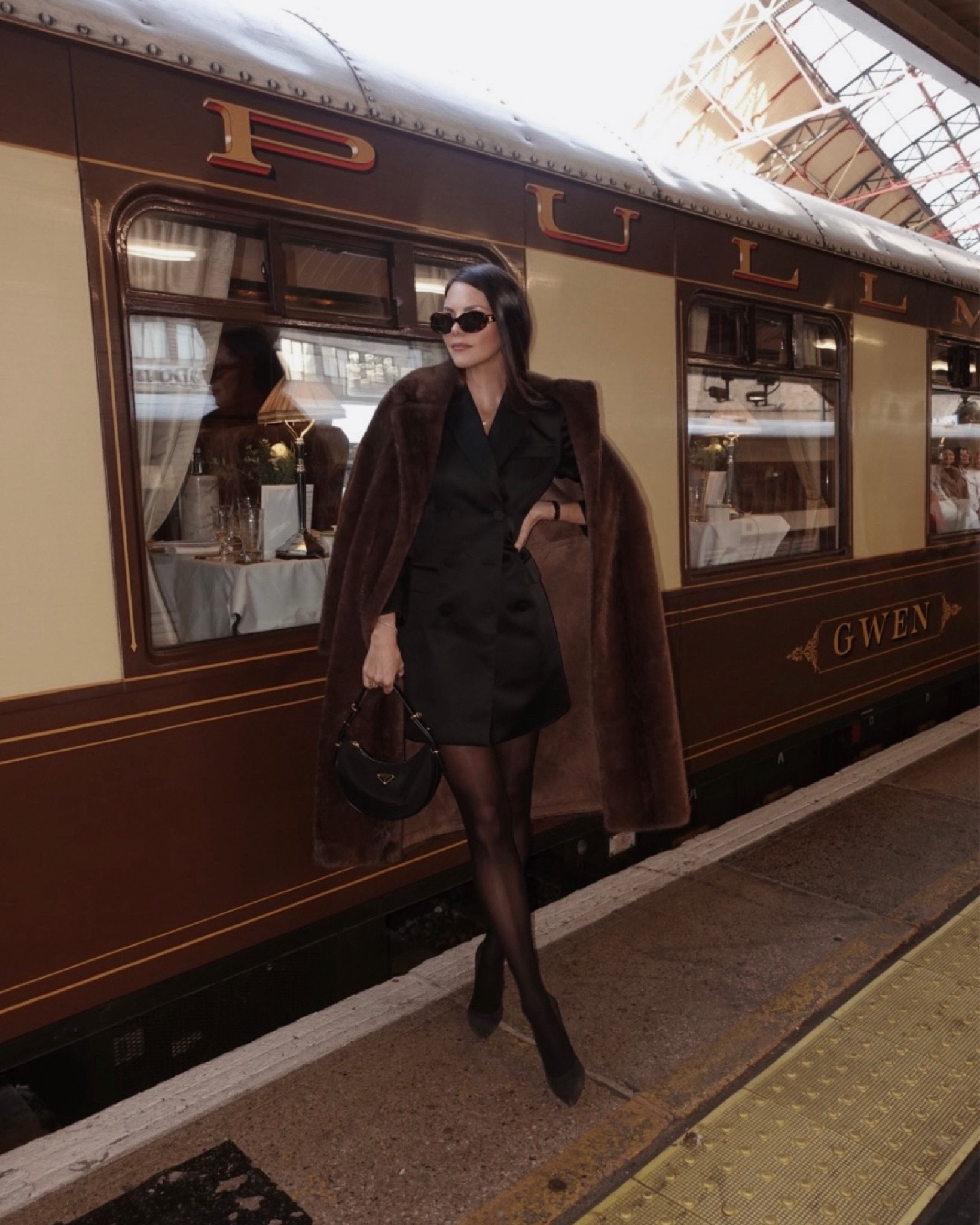 Karen Millen black satin double breasted blazer dress
Black satin mini skirt
Wolford sheer black tights
Gianvito Rossi black suede heels
Celine sunglassess

#LTKeurope #LTKSeasonal #LTKstyletip