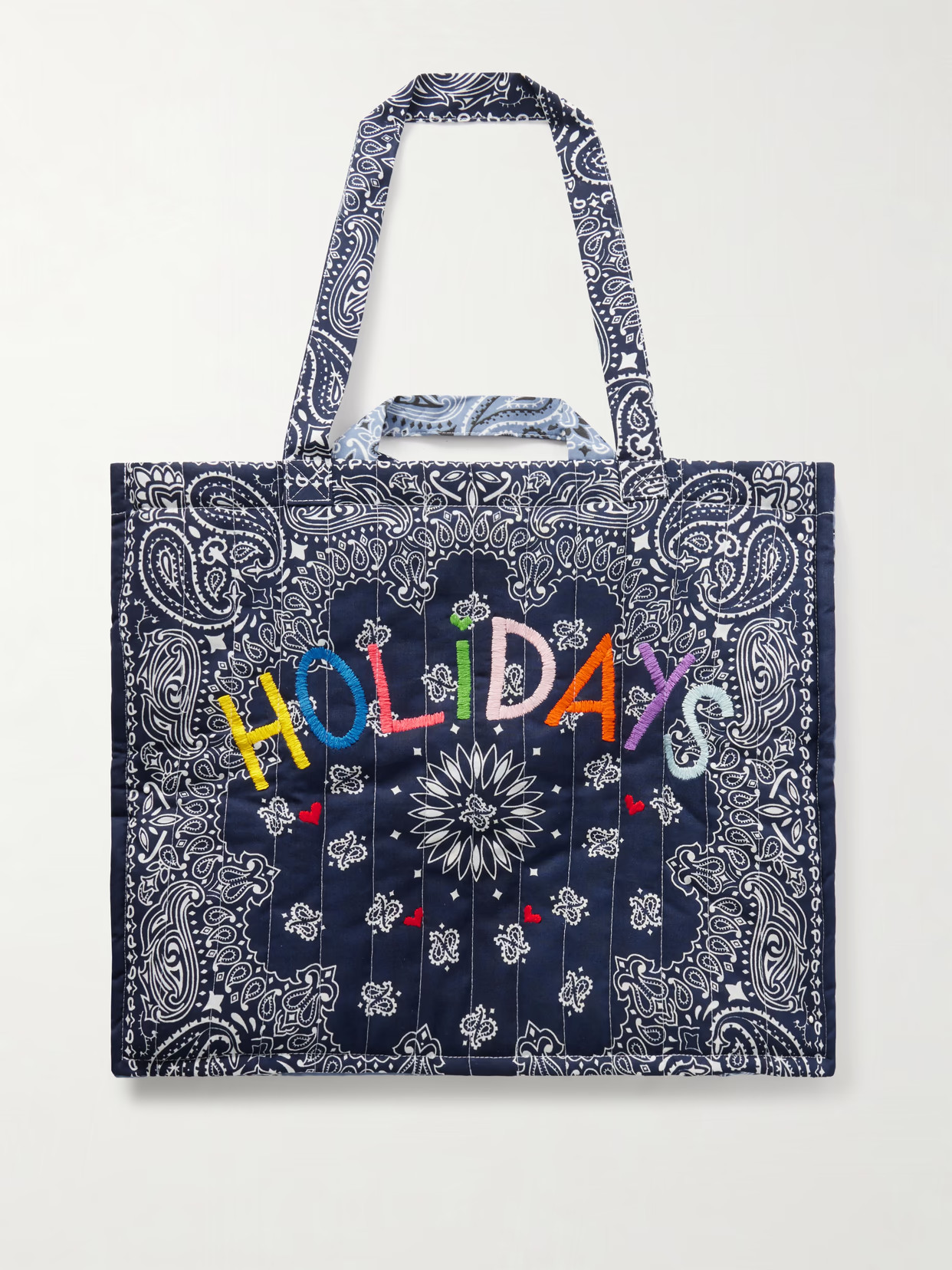 CALL IT BY YOUR NAME - Cabas Maxi Embroidered Quilted Printed Cotton Tote Bag - Blue | NET-A-PORTER (US)