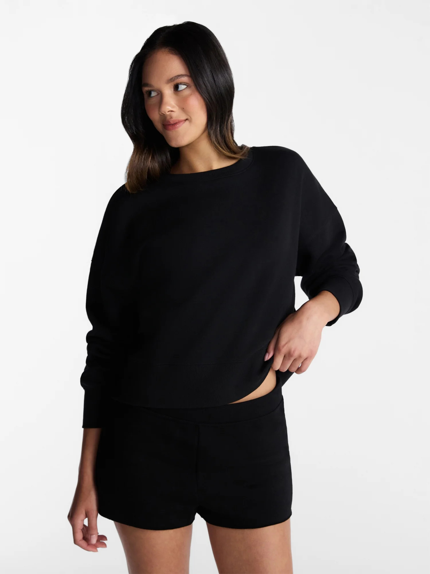 No Boundaries Boxy Fleece Sweatshirt, Midweight, Women's XXS-XXL | Walmart (US)