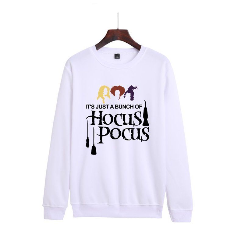 HopeShow Women' s Sweatshirt Hocus Pocus Sweatshirt Women Halloween Long Sleeve Crewneck Casual P... | Walmart (US)