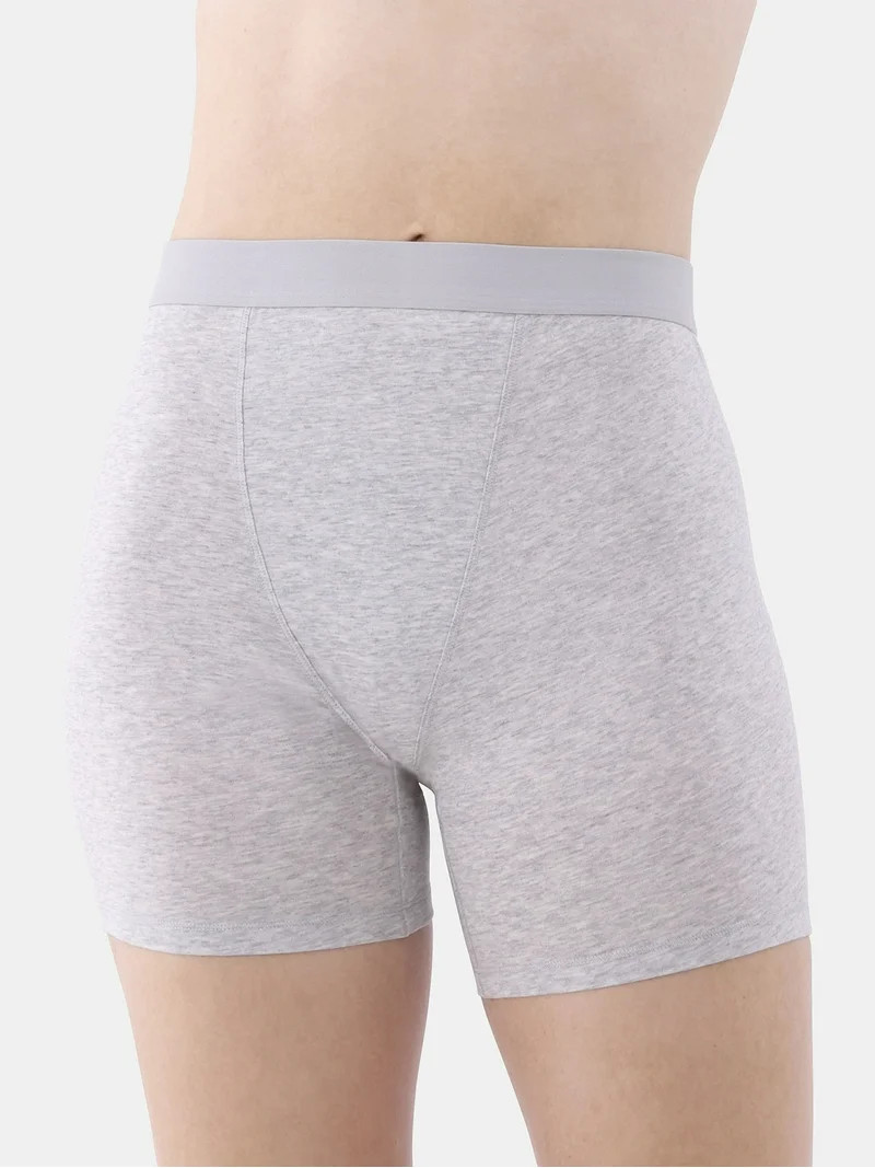 No Boundaries Cotton Stretch Ribbed Boxer Shorts, Women's XS-3XL | Walmart (US)