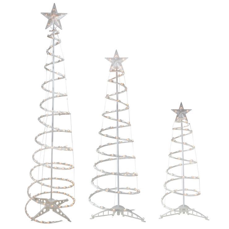 Northlight Set of 3 Clear Lighted Spiral Christmas Trees - 3', 4', and 6' | Target