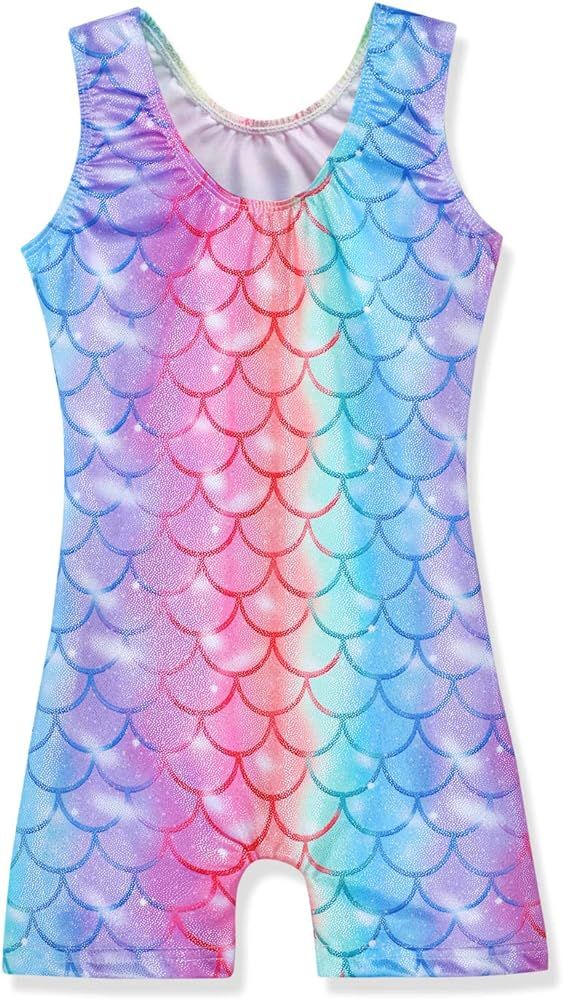 Leotards for Girls Gymnastics Unicorn Mermaid Rainbow Cupcake Dinosaur Sparkle Biketard 2-10 Years | Amazon (US)