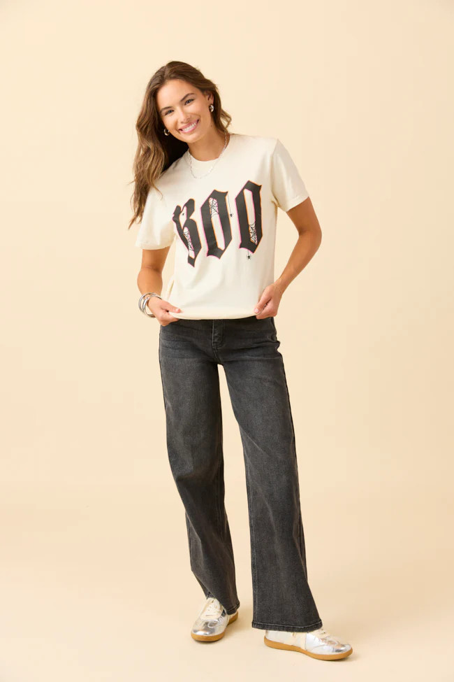 Boo Ivory Graphic Tee SALE | Pink Lily
