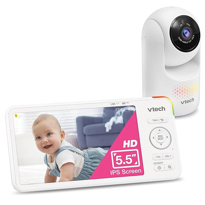 VTech 5.5" IPS Screen 720P Video Baby Monitor with Camera and Audio, Pan-Tilt-Zoom, Night Light, ... | Amazon (US)