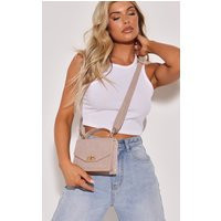 Nude Croc Cross Body Bag | PrettyLittleThing CAN