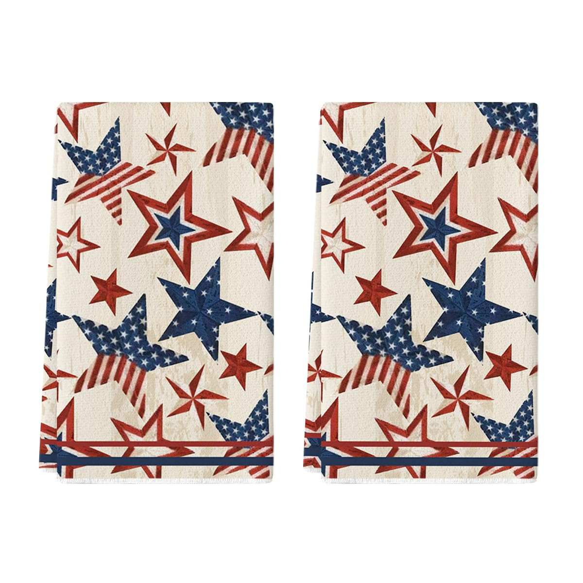 Artoid Mode Strip-Shaped America Stars Patriotic 4th of July Kitchen Towels Dish Towels, 18x26 In... | Amazon (US)