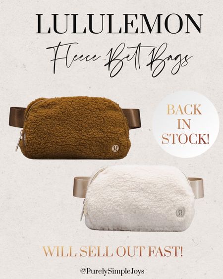 Lululemon Sherpa fleece belt bags 
Back in stock! Will sell out quickly! 
Gift idea



#LTKitbag #LTKunder50 #LTKstyletip
