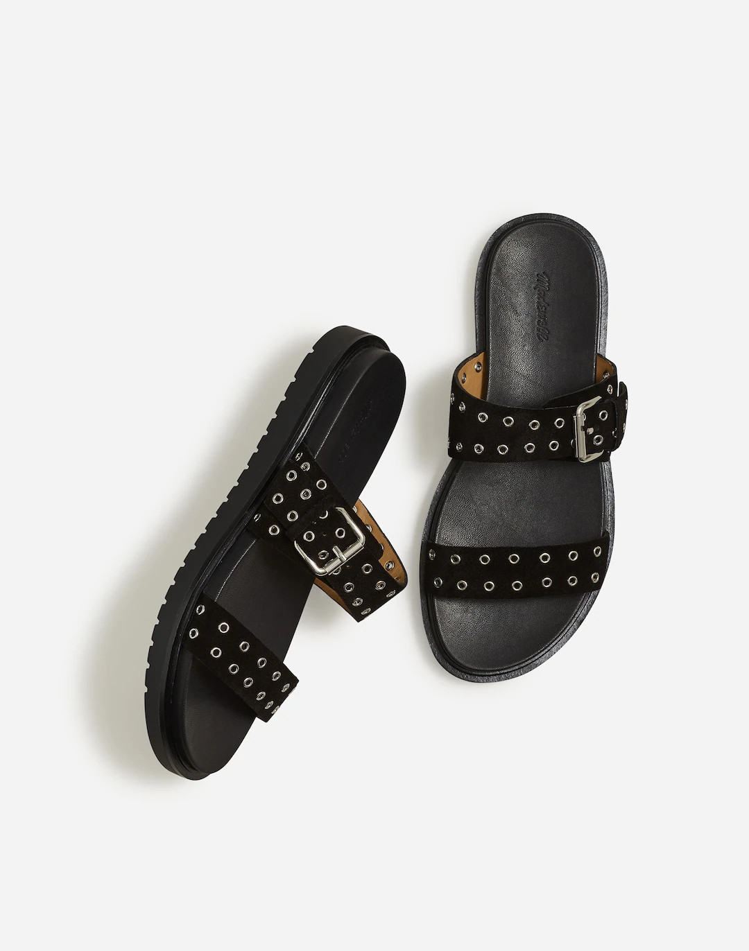 The Dee Double-Strap Slide Sandal in Embellished Leather | Madewell