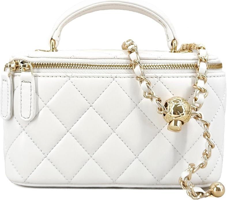 M-ioi-M Small Mini Quilted Lambskin Vanity Purse Crossbody Bag for Women | Amazon (US)