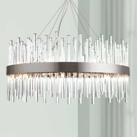 Dallas 32" Wide Chrome and Crystal Modern Chandelier - #39V03 | Lamps Plus | Lamps Plus
