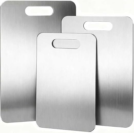 3 PCS Stainless Steel Cutting Boards for Kitchen, 304 Metal Non Stick Chopping Board Set, Dishwas... | Amazon (US)