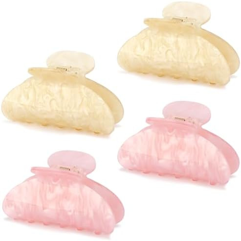 4Pcs Acrylic Claw Clips for Women Hair Accessories, Medium Sized Cute Trendy Claw Clips for Thick... | Amazon (US)