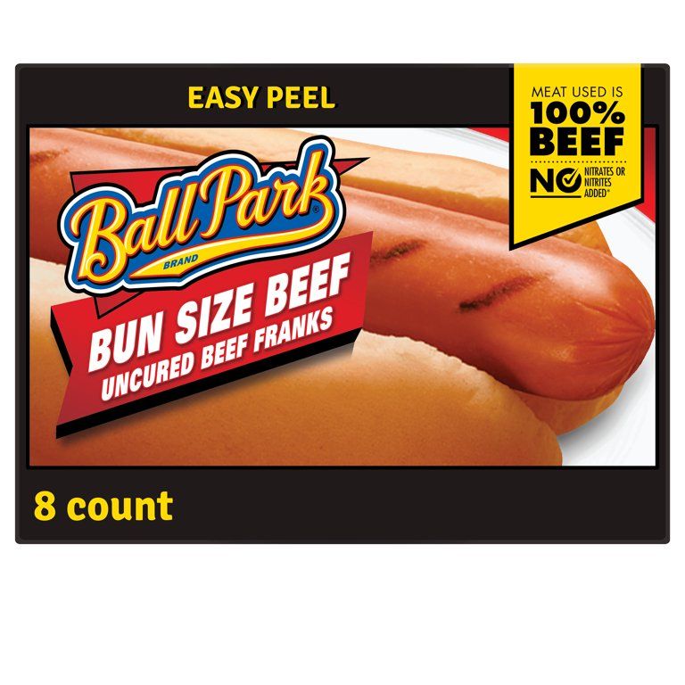 Ball Park Bun Size Uncured Beef Hot Dogs, 15 oz, 8 Ct - Walmart.com | Walmart (US)