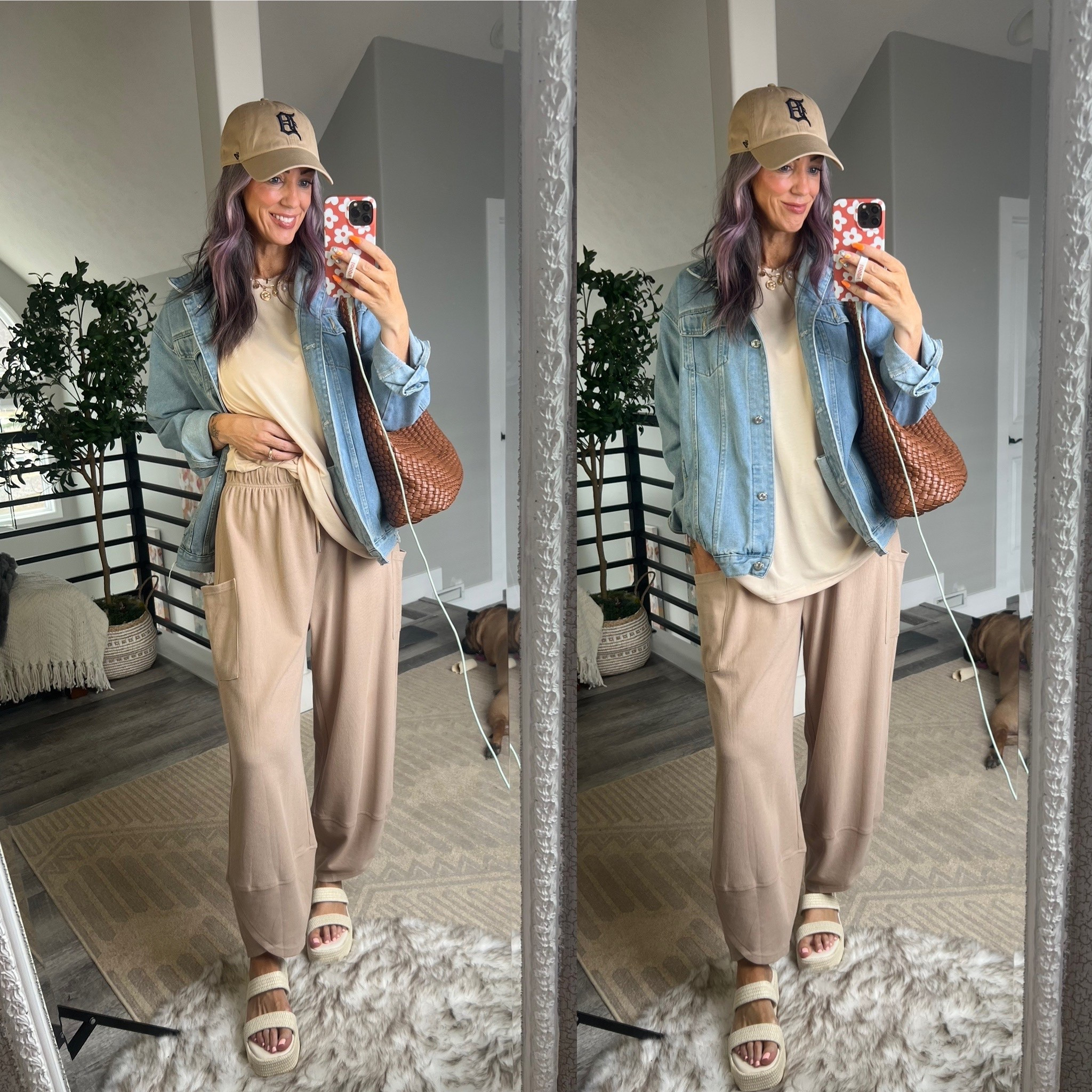 Comfy vibes! Pants size M, oversized t size L. Jacket is size M.

#LTKOver40