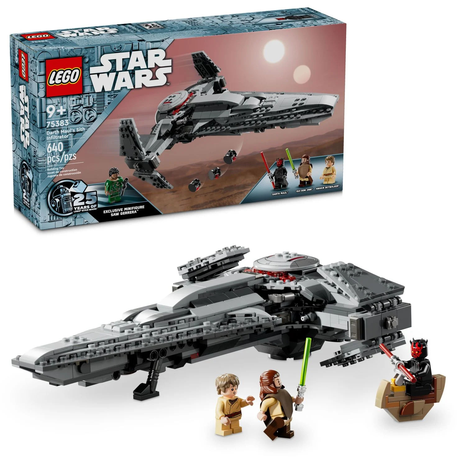 LEGO Star Wars: The Phantom Menace Darth Maul’s Sith Infiltrator Starship Toy, Includes Qui-Gon... | Walmart (US)