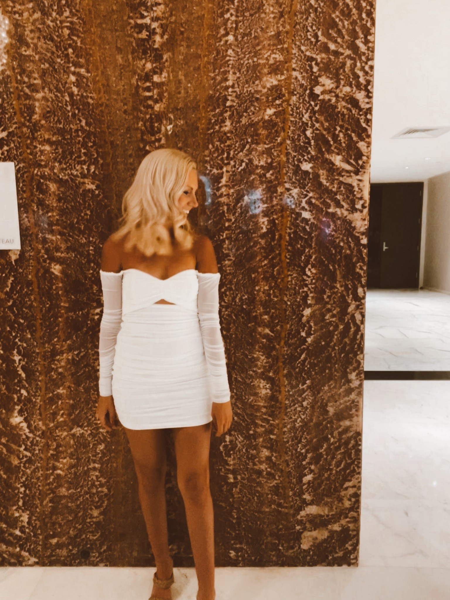White mini cocktail dress
