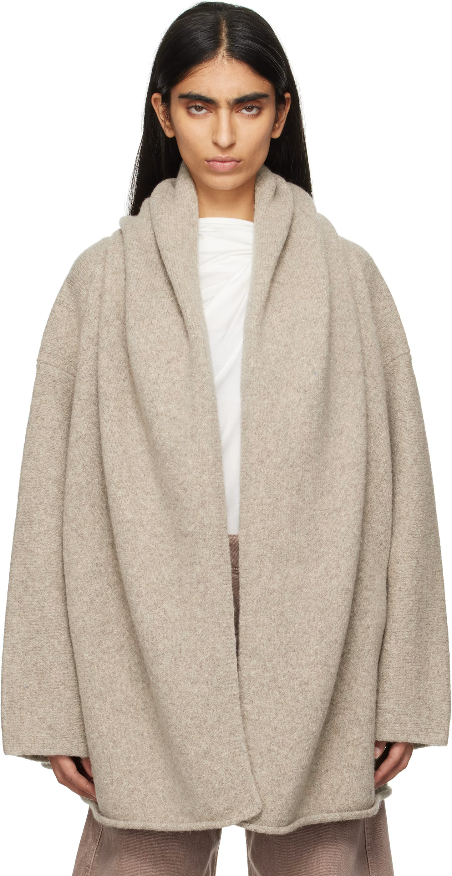 Beige Manta Coat | SSENSE