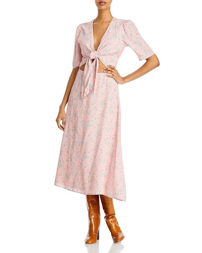 Tie Front Floral Midi Dress | Bloomingdale's (US)