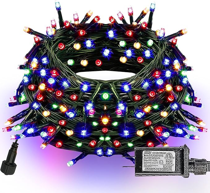 Dazzle Bright 300 LED Christmas String Lights, 100 FT Connectable Waterproof String Lights Green ... | Amazon (US)