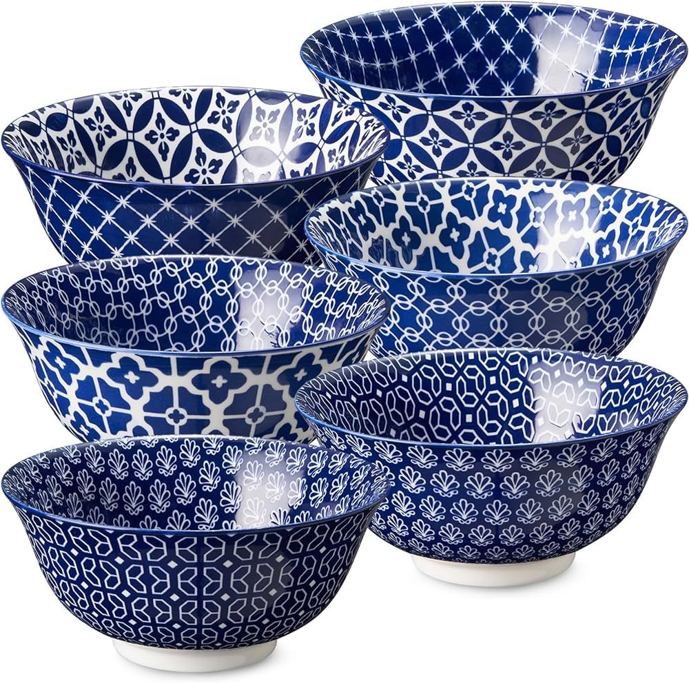 DOWAN Cereal Bowls Set of 6, Ceramic Soup Bowls 23 OZ, 6 Inch Small Dessert Bowls for Fruit, Snac... | Amazon (US)