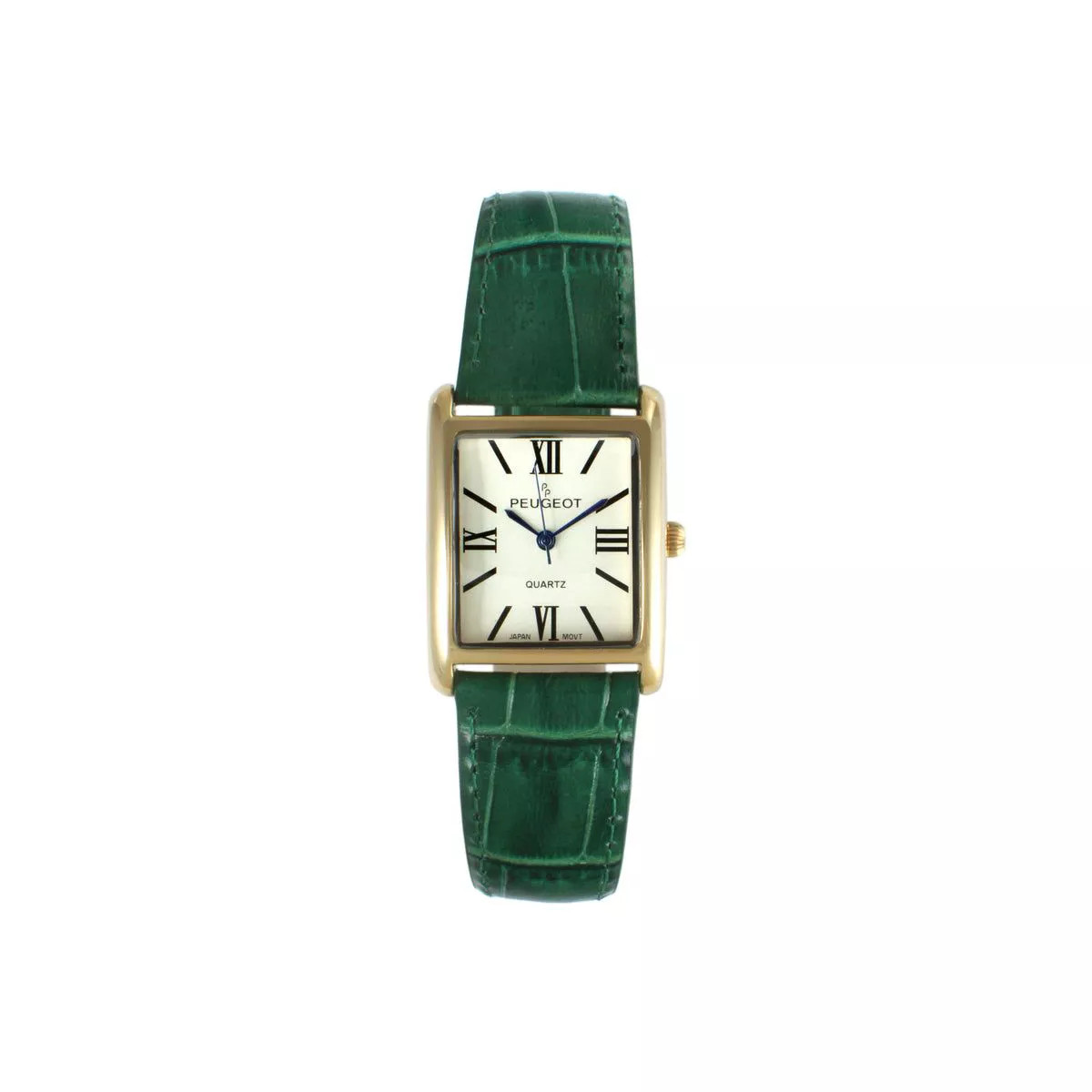 Peugeot Women's Tank Watch Roman Dial Green Strap | Target