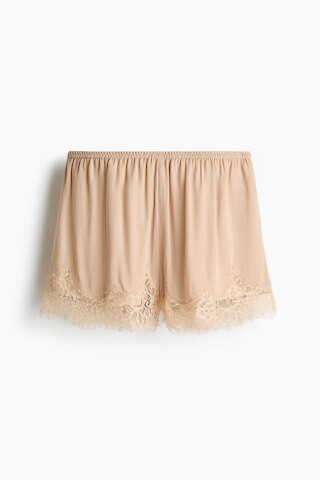 H & M - Lace-Trimmed Viscose Shorts - Light Dusty Pink | H&M (US + CA)