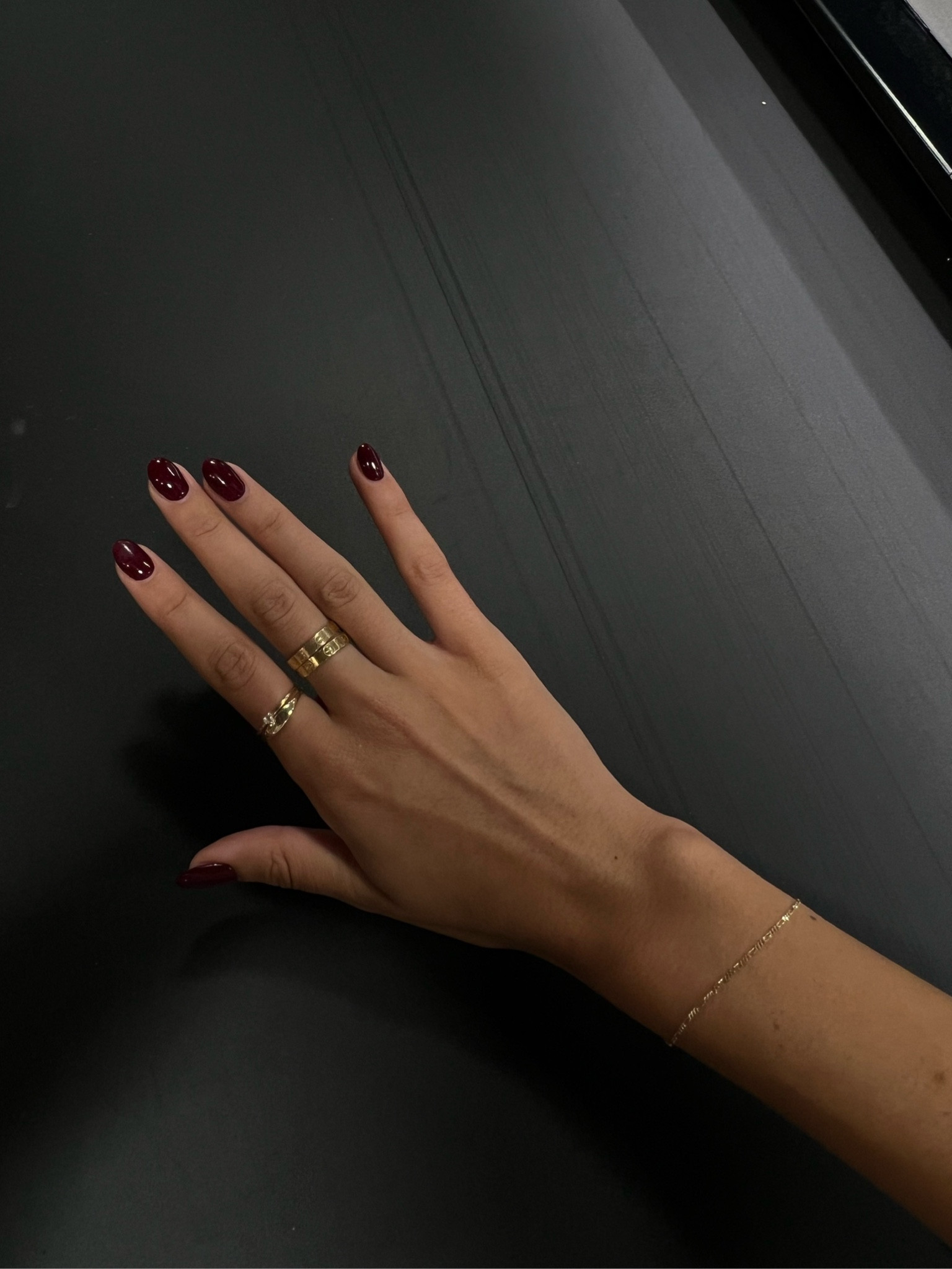 My soldered bracelet that I get sooo many compliments on and my fav 2 stacked rings next to my cartiers 