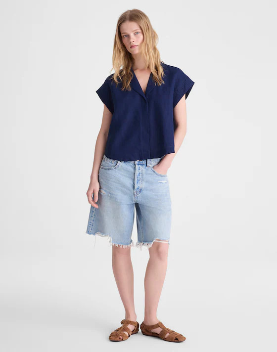 Notch-Collar Popover Shirt | Madewell