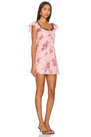 For Love & Lemons Guinevere Mini Dress in Pink from Revolve.com | Revolve Clothing (Global)