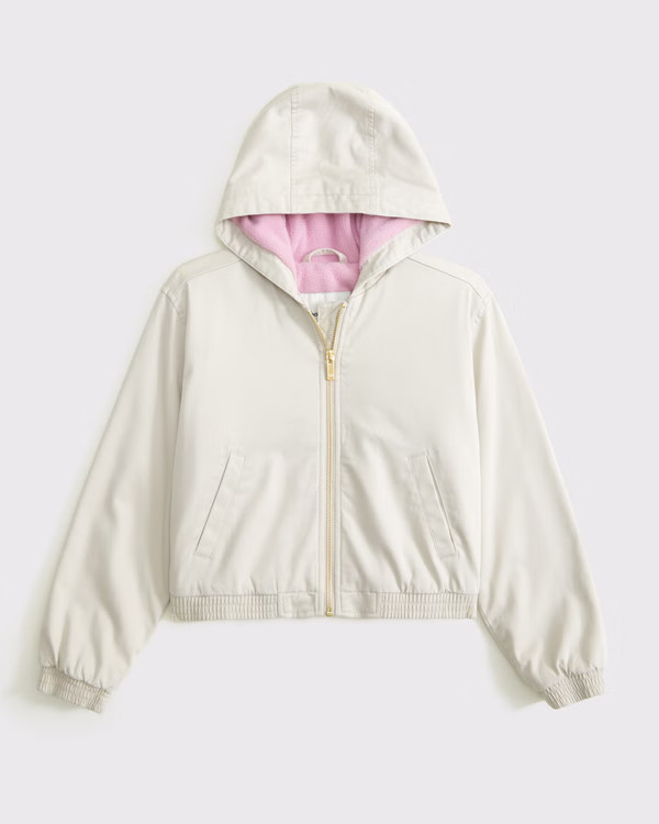 girls hooded workwear full-zip jacket | girls | Abercrombie.com | Abercrombie & Fitch (US)