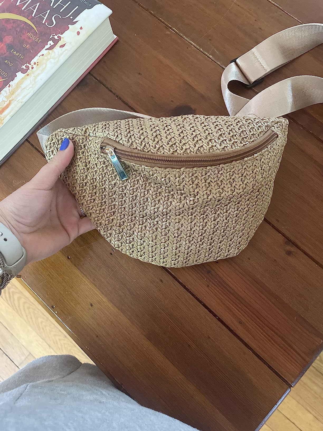 PRETYZOOM 1pc Chest Bag Waist Pouch Cross- Body Pouch Imitation Straw Woven Waist Bag | Amazon (US)