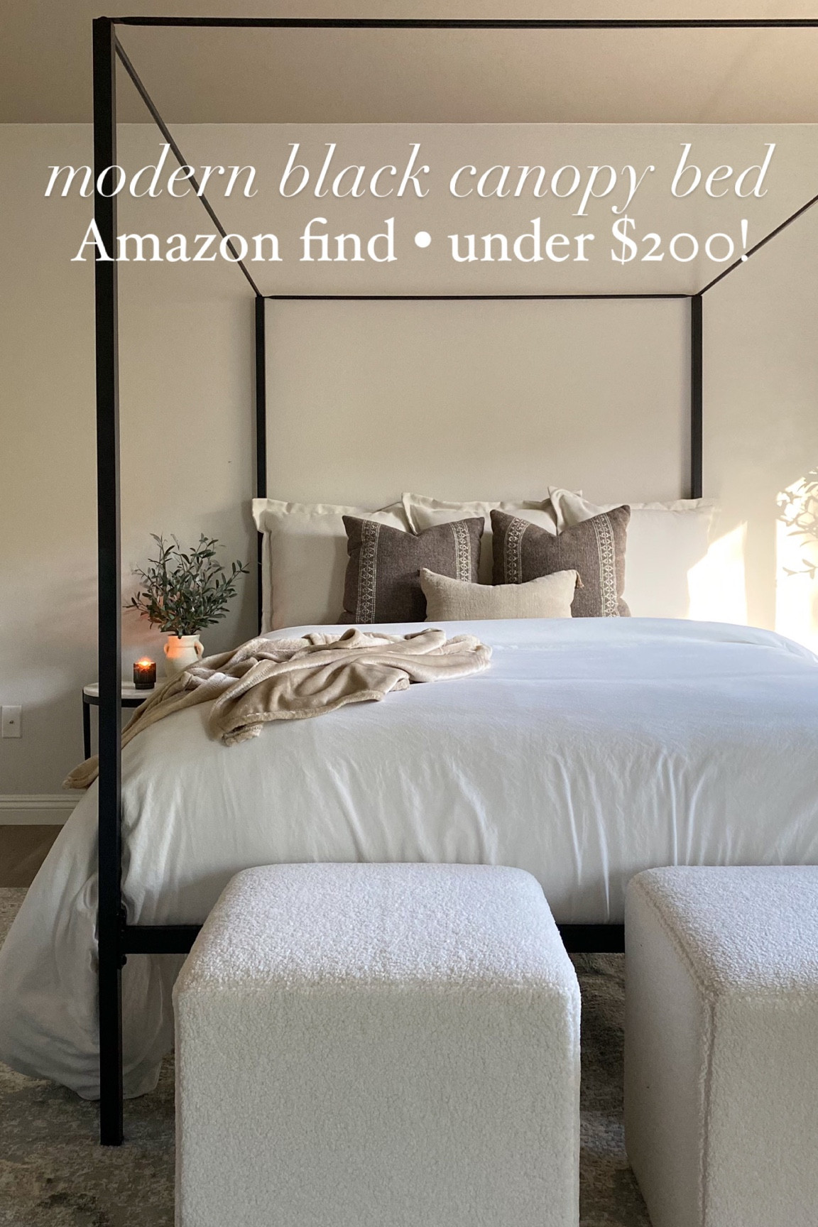I am so happy with this incredible, affordable modern canopy bed I found on Amazon for our new guest bedroom! I can’t believe it’s only $149.99 with coupon! 😍 Also so easy to assemble! 

#bed #canopybed #amazonfind #amazondecor #amazonhome #amazonhomedecor #posterbed #blackcanopybed #yitahome

#LTKhome #LTKsalealert
