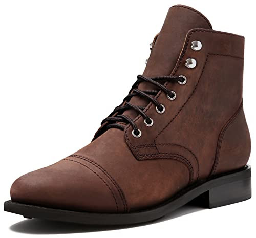 Thursday Boot Company Women's Captain Cap Toe Ankle Boots, Arizona Adobe Leather, 11.5 | Amazon (US)