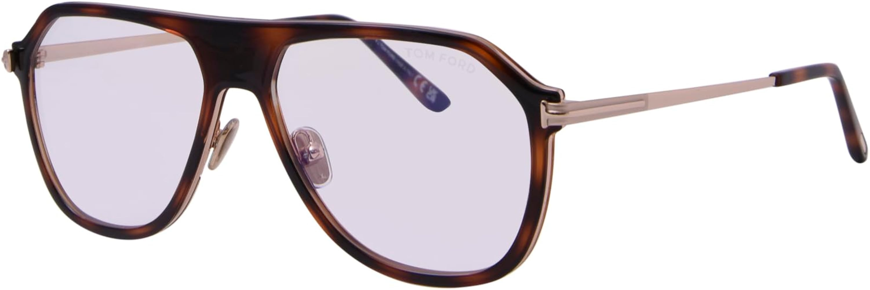 Tom Ford FT5943-B 056 Eyeglasses Men's Brown/Monocolor/Blue Block Full Rim 56mm | Amazon (US)
