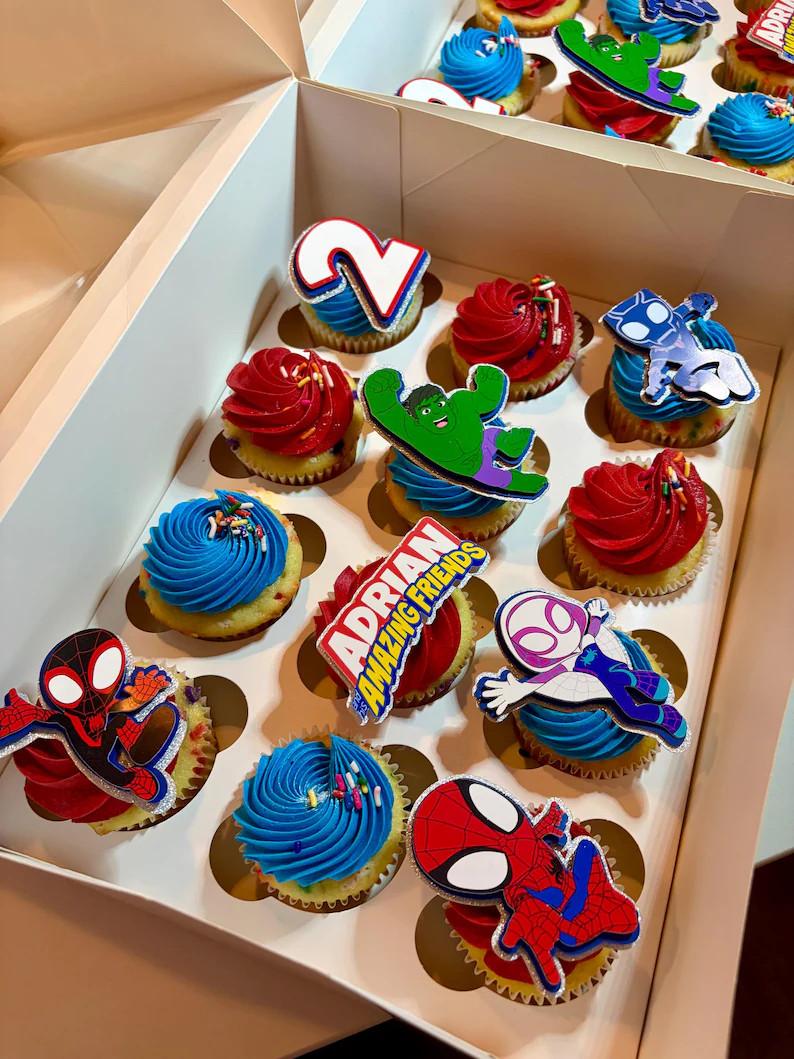 Spideyy and Friends Cupcake Toppers - Etsy | Etsy (Global)