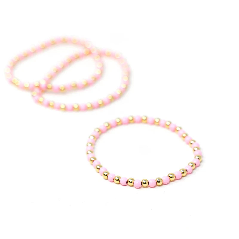 Pretty in Pink Beaded Bracelet | The Sis Kiss