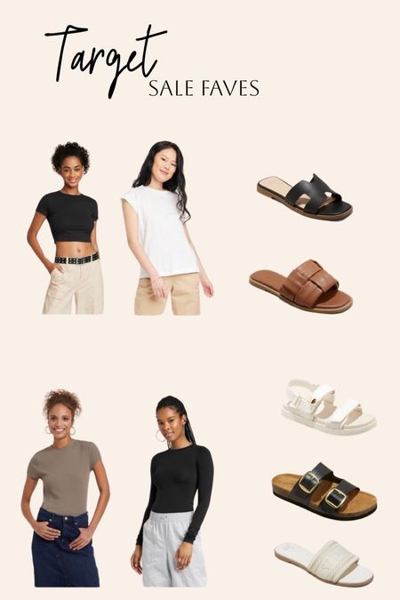 Target sales faves! 20% off tee jeans and shoes for the fam! Basics! Cotton crop tee! Sandals- affordable fashion 